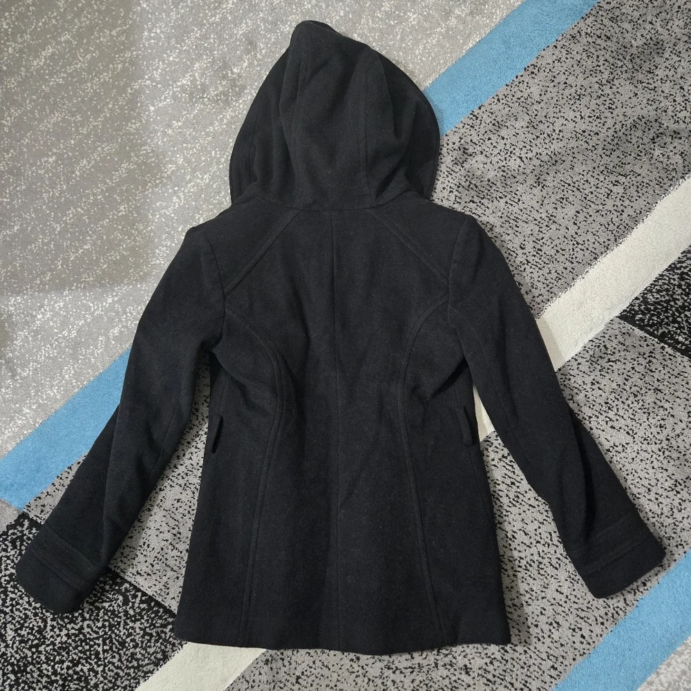 Jason Cole short hooded peacoat, size small, euc